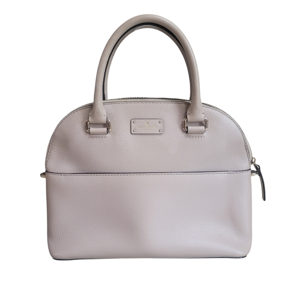 Kate Spade Beige Pebbled Leather Satchel Top Handle Crossbody Purse